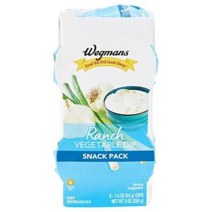 Wegmans Dip, Veggie, Ranch, Snack Pack, 6 Cups