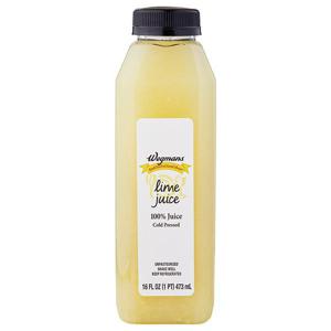 Wegmans Lime Juice, 100%, Cold Pressed