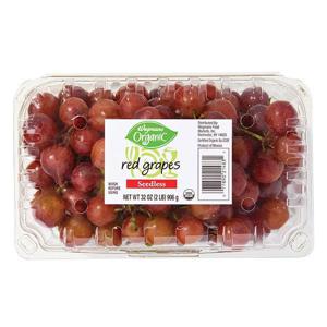 Wegmans Organic Grapes, Red, Seedless