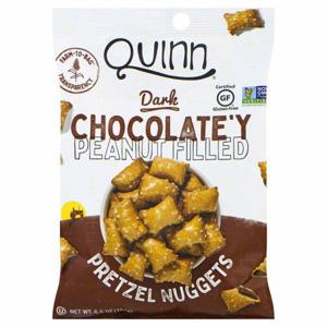 QUINN Pretzel Nuggets, Dark Chocolate'y Peanut Filled