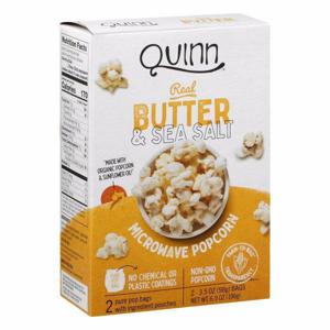 Quinn Microwave Popcorn, Real Butter & Sea Salt