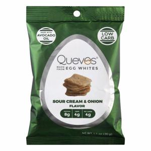 Quevos Egg White Chips, Sour Cream & Onion Flavor