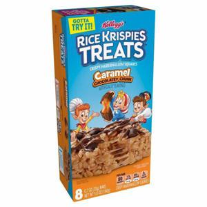 Rice Krispies Treats Bars Kellogg's , Crispy Marshmallow Squares, Caramel Chocolatey Chunk