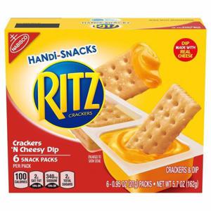 Ritz Handi-Snacks Crackers & Dip, Crackers 'N Cheesy Dip, 6 Snack Packs