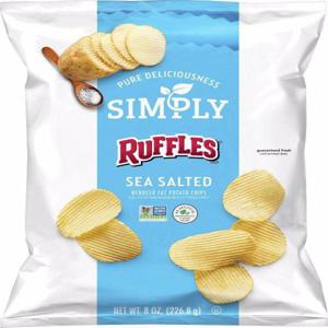 Ruffles Simply Potato Chips, Reduced Fat, Sea Salted