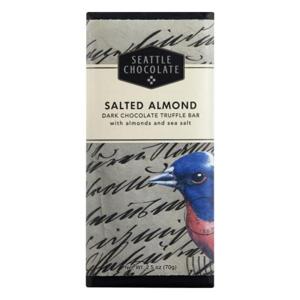 Seattle Chocolates Dark Chocolate Truffle Bar, Salted Almond