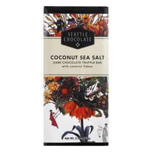 Seattle Chocolates Dark Chocolate Truffle Bar, Coconut Sea Salt