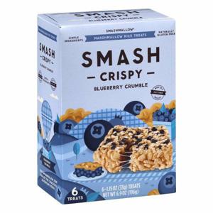 Smashmallow Marshmallow Rice Treats, Blueberry Crumble, Crispy