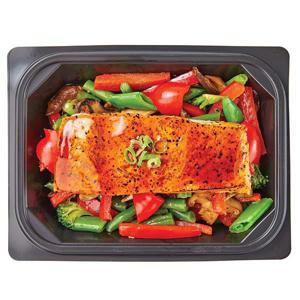 Wegmans Teriyaki Black Pepper Salmon with Veggies Bowl