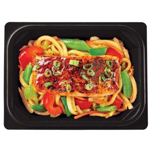 Wegmans Teriyaki Black Pepper Salmon with Vegetable Udon Noodles