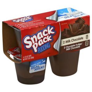 Snack Pack Pudding, Milk Chocolate, Chocolate Fudge/Milk Chocolate