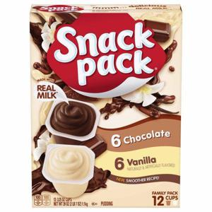 Snack Pack Pudding, Chocolate/Vanilla, Family Pack