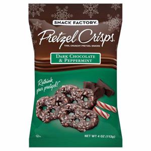 Snack Factory Pretzel Crisps, Dark Chocolate & Peppermint