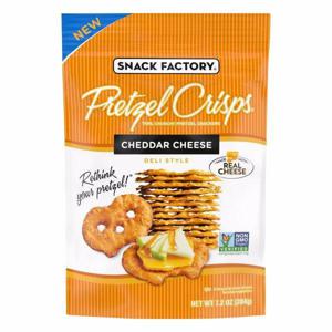 Snack Factory Pretzel Crisps, Cheddar Cheese, Deli Style