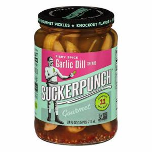 SuckerPunch Gourmet Pickles, Spears, Garlic Dill