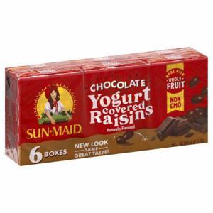 Sun-Maid Yogurt Covered Raisins, Chocolate, 6 Boxes