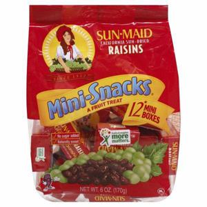 Sun-Maid Raisins, California Sun-Dried, Mini-Snacks