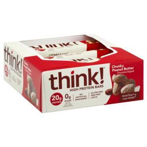 think! High Protein Bars, Chunky Peanut Butter, Chocolate Dipped