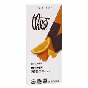 Theo Dark Chocolate, Organic, Orange, 70%