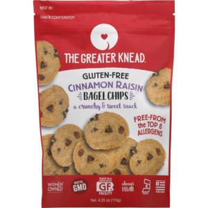 THE GREATER KNEAD Bagel Chips, Gluten-Free, Cinnamon Raisin