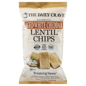 The Daily Crave Lentil Chips, Age White Cheddar