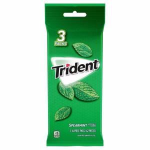 Trident Gum, Sugar Free, Spearmint, 3 Pack