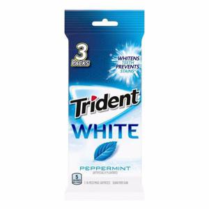 Trident Gum, Sugar Free, Peppermint, 3 Packs