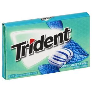 Trident Gum, Sugar Free, Minty Sweet Twist