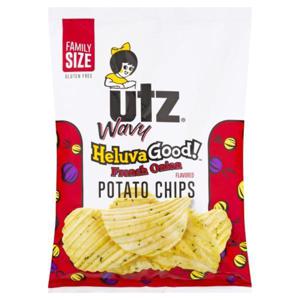 Utz Wavy Heluva Good Potato Chips, French Onion Flavored, Family Size