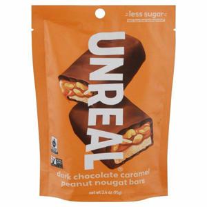 Unreal Peanut Nougat Bars, Dark Chocolate Caramel