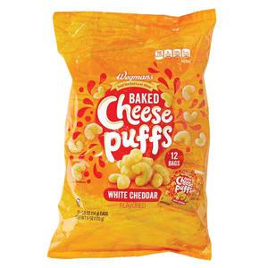 Wegmans Baked Cheese Puffs, White Cheddar Flavored, 12 Bags