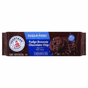 Voortman Cookies, Sugar Free, Fudge Brownie Chocolate Chip