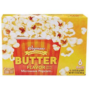 Wegmans Butter Flavor Microwave Popcorn, 6 Bags