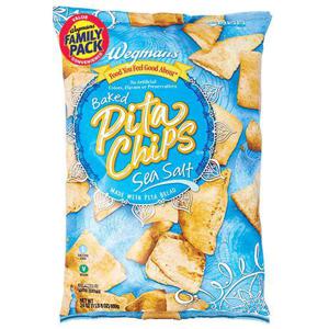 Wegmans Baked Sea Salt Pita Chips, FAMILY PACK