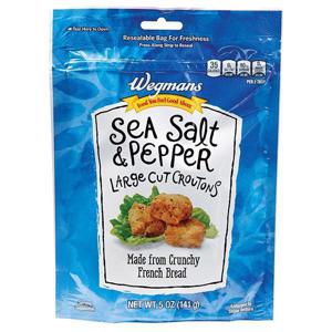 Wegmans Croutons, Sea Salt & Pepper, Large Cut