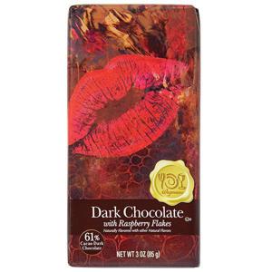 Wegmans Chocolate Bar, Dark with Raspberry Flavored Flakes