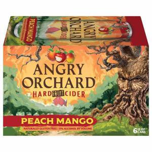 Angry Orchard Hard Fruit Cider, Peach Mango, 6/12oz cans