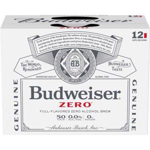 BUDWEISER ZERO Beer  12/12 oz cans