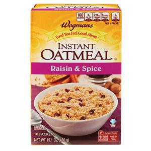 Wegmans Instant Oatmeal, Raisin & Spice