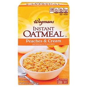 Wegmans Instant Oatmeal, Peaches & Cream, 10 Packets