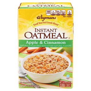 Wegmans Instant Oatmeal, Apple & Cinnamon, 10 Packets