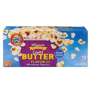 Wegmans Light Butter Flavor Microwave Popcorn, 18 Bags, FAMILY PACK