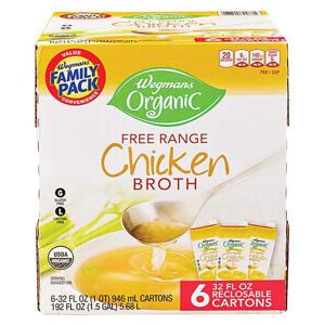 Wegmans Organic Chicken Broth, Free Range, FAMILY PACK