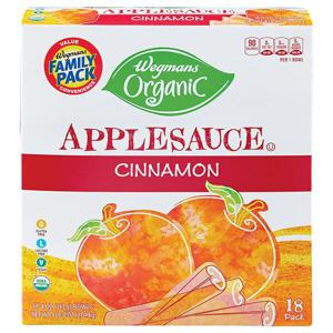 Wegmans Organic Applesauce, Cinnamon, FAMILY PACK