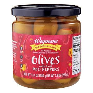 Wegmans Olives, Stuffed with Red Pepper