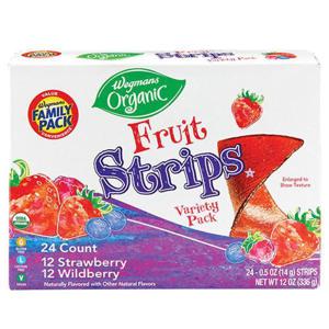 Wegmans Organic Fruit Strips, Variety Pack, FAMILY PACK