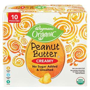 Wegmans Organic Creamy Peanut Butter Squeeze Pouch Box, FAMILY PACK