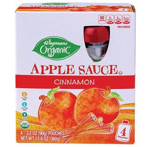 Wegmans Organic Cinnamon Apple Sauce 4 PK