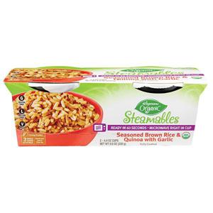 Wegmans Organic Rice, Seasoned Brown & Quinoa with Garlic, Microwavable, Cup