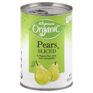 Wegmans Organic Pears Sliced